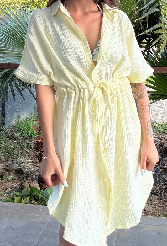 Robe longue gaze de coton Limoncello