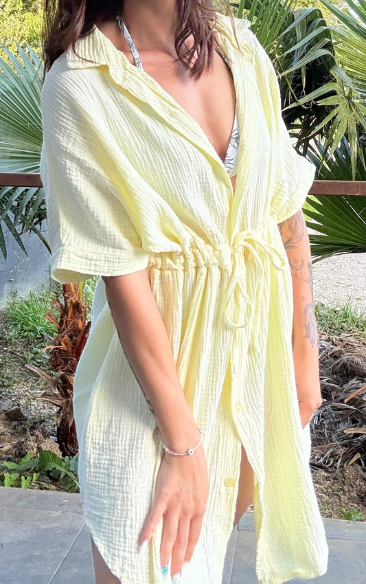 Robe longue gaze de coton Limoncello