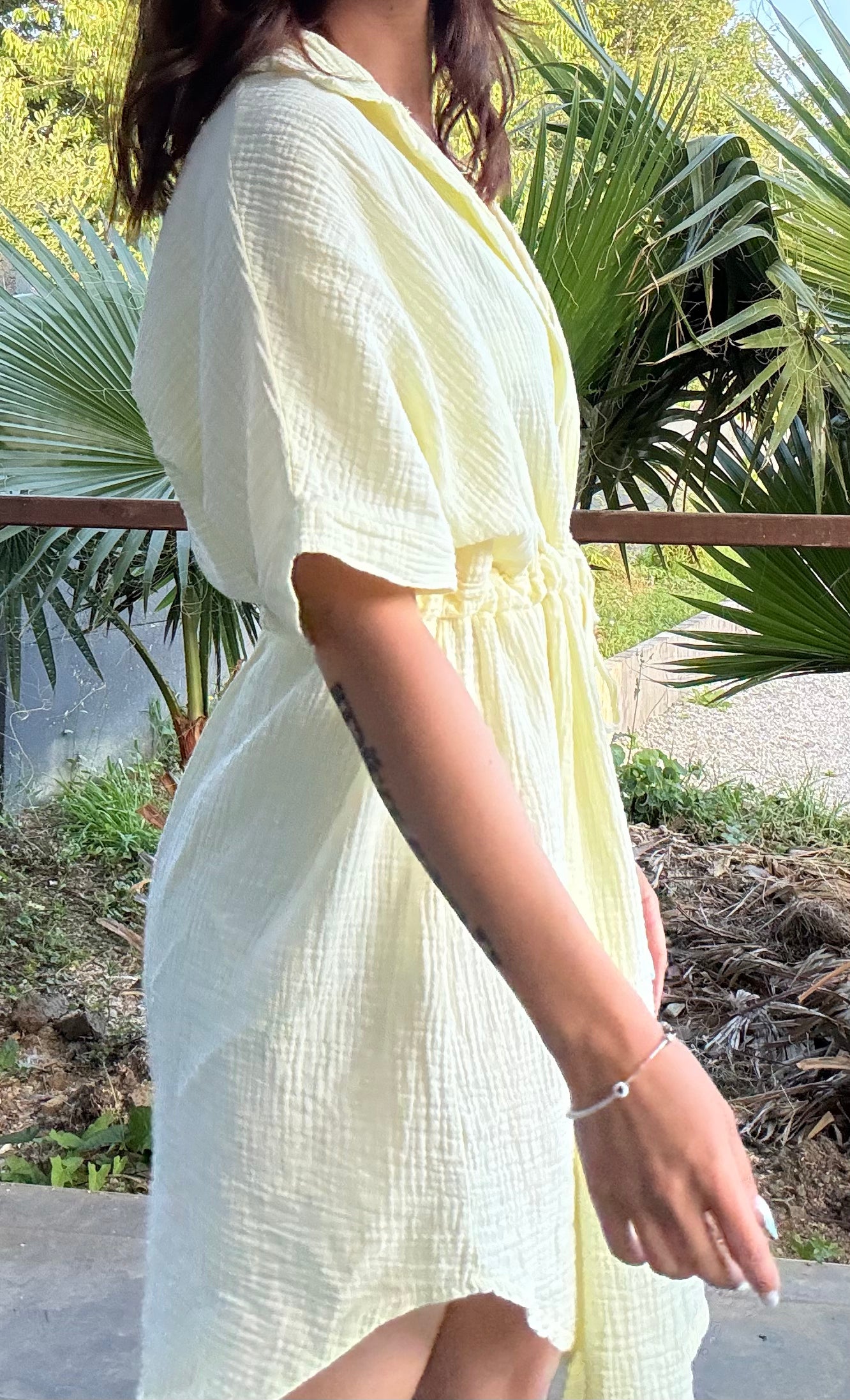Robe longue gaze de coton Limoncello