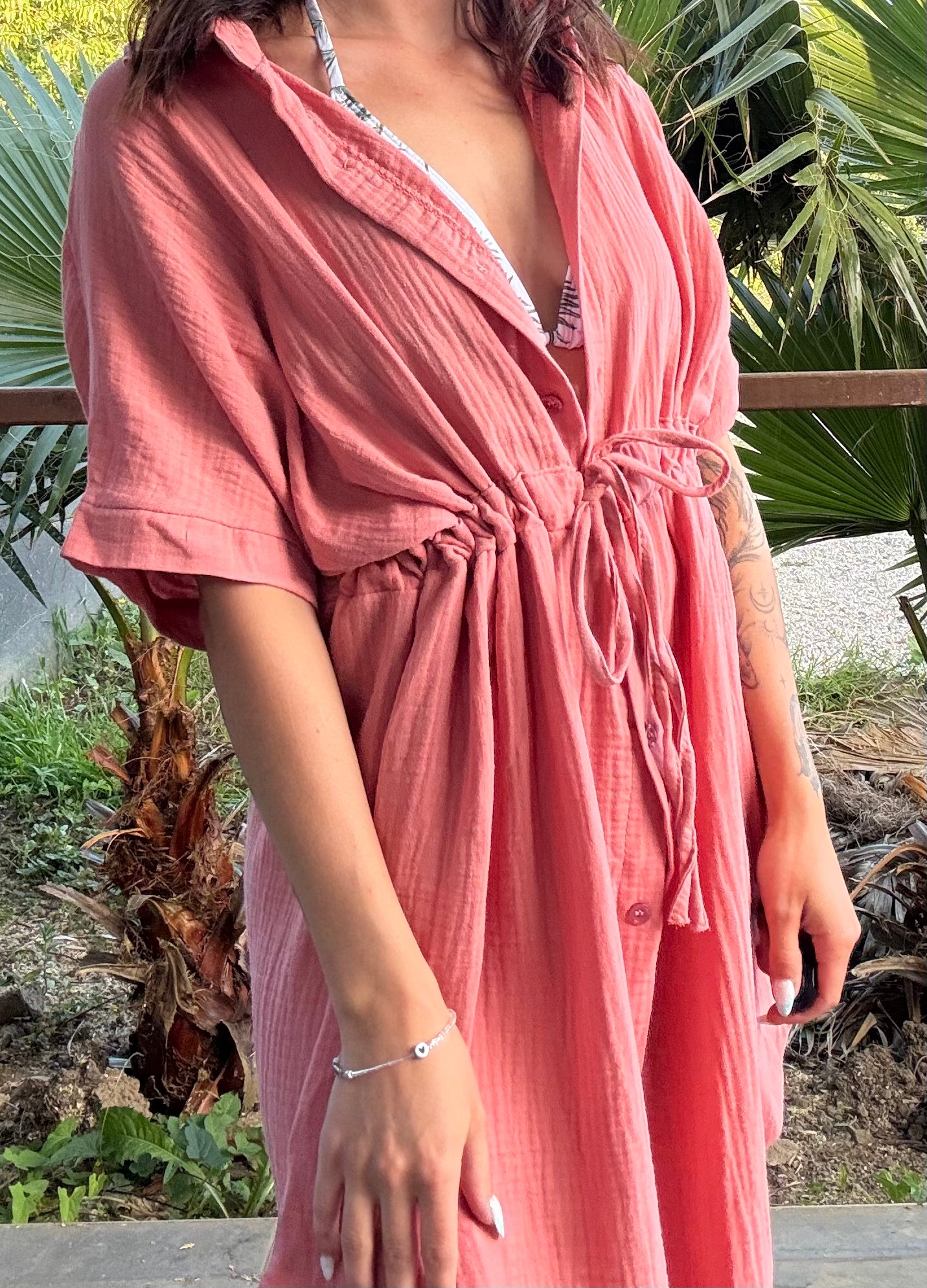 "Emilie" short cotton gauze dress