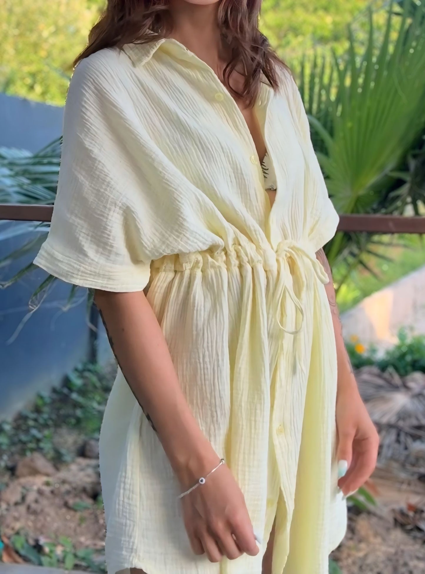 Robe longue gaze de coton Limoncello